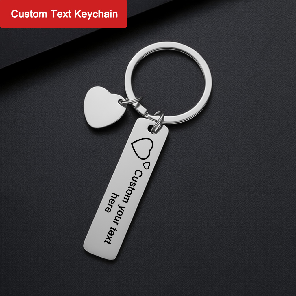 Industrial Laser Marker - Portachiavi Personalizzato con Testo, Anello Portachiavi